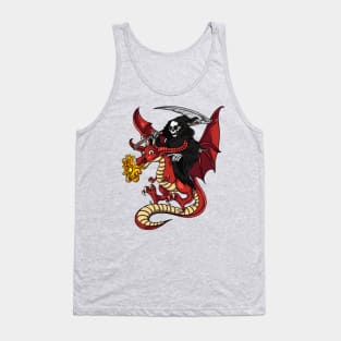 Grim Reaper Riding Dragon Tank Top